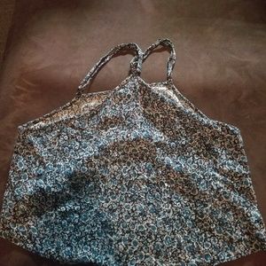 Size L American eagle flower halter top.